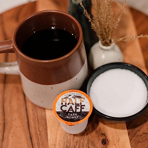 World's Best Half Caff Espresso Roast Coffee 18ct. Solar Energy Produced Recyclable Single Serve Dark Roast Coffee Pods - 100% Arabica Coffee California Roasted, KCup Compatible