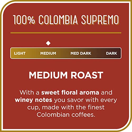 Don Francisco's Colombia Supremo Medium Roast Coffee Pods - 24 Count - Recyclable Single-Serve Coffee Pods, Compatible with your K- Cup Keurig Coffee Maker