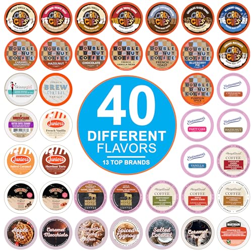 40 Count Assorted Flavored Coffee Pods for Keurig
