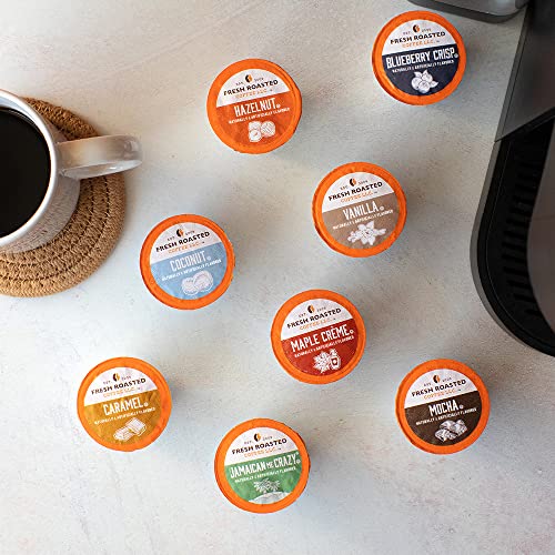 Fresh Roasted Coffee, The Great Eight, Flavored Coffee Pod Variety Pack, K-Cup Compatible, 96 Count