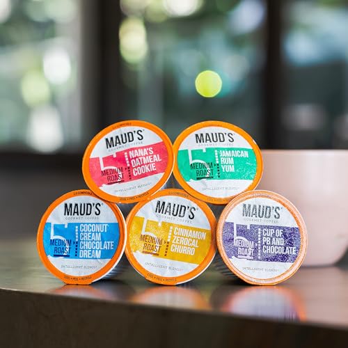 Mauds Super Flavored Coffee Variety Pack - 80ct Single Serve Pods with 16 Flavors of Medium Roast Arabica Coffee