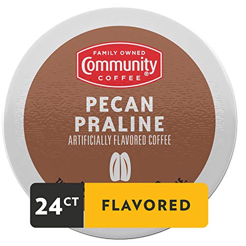 Community Coffee Pecan Praline Flavored 24 Count Coffee Pods, Medium Roast, Compatible with Keurig 2.0 K-Cup Brewers, 24 Count (Pack of 1)