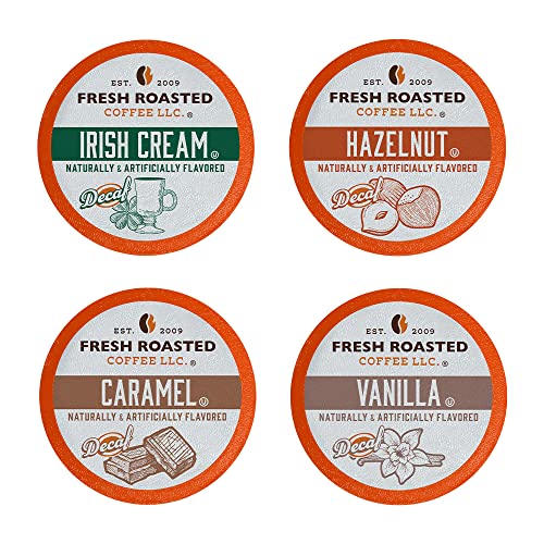 Fresh Roasted Coffee, Decaf Traditional Flavors, Flavored Coffee Pod Variety Pack, K-Cup Compatible, 24Count