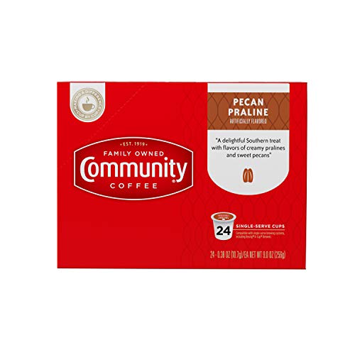 Community Coffee Pecan Praline Flavored 24 Count Coffee Pods, Medium Roast, Compatible with Keurig 2.0 K-Cup Brewers, 24 Count (Pack of 1)