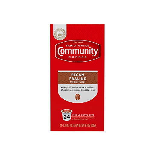 Community Coffee Pecan Praline Flavored 24 Count Coffee Pods, Medium Roast, Compatible with Keurig 2.0 K-Cup Brewers, 24 Count (Pack of 1)
