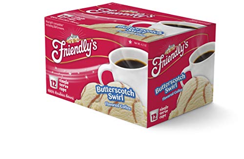 Friendly's Flavored Ice Cream Coffee Pods, Compatible with Keurig K Cup Brewers (Butterscotch Swirl, 12 Count)