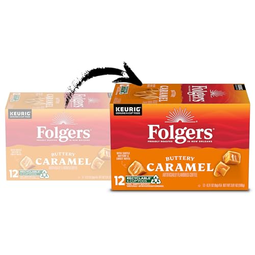 Folgers Buttery Caramel Flavored Coffee, 72 Keurig K-Cup Pods