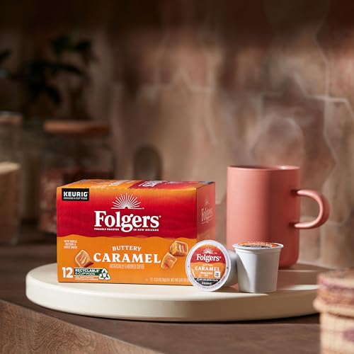 Folgers Buttery Caramel Flavored Coffee, 72 Keurig K-Cup Pods