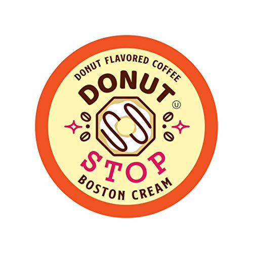Donut Stop Flavored Coffee Pods, Compatible with 2.0 K-Cup Brewers, Donut Flavor Coffees, Assorted Variety Pack, 40 Count