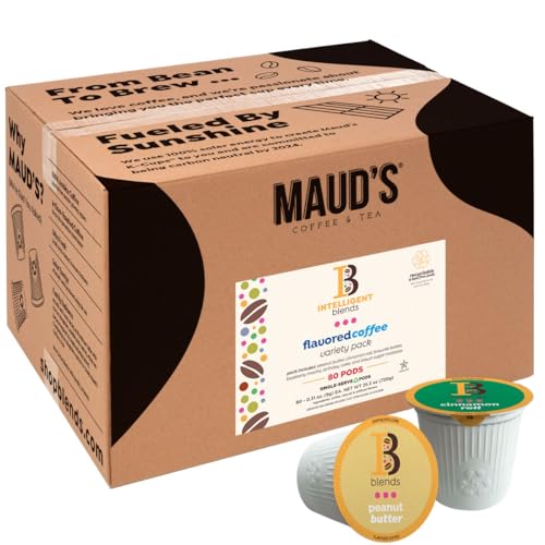 Intelligent Blends Flavored Variety Pack, 80ct. Solar Energy Produced Recyclable Single Serve Flavored Coffee Pods Variety Pack - 100% Arabica Coffee California Roasted, KCup Compatible