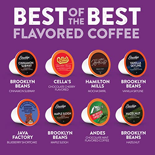 Best of The Best Flavored Coffee Pods, Variety Sampler Pack for Keurig K Cup Brewers, 40 Count - Flavored Coffee Lovers, Great Gift - 5 Cups Of Each Flavor