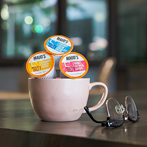 Maud's Decaf Super Flavored Coffee Pods Variety Pack, 80 ct | 14 Assorted Coffee Flavors | 100% Arabica Roasted Coffee | Solar Energy Produced Recyclable Pods Compatible with Keurig K Cups Maker