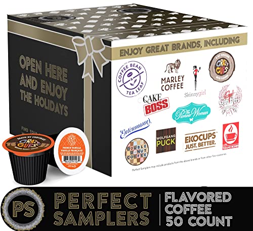 Gourmet Flavored Coffee Pod Sampler Variety Pack - 50 pods