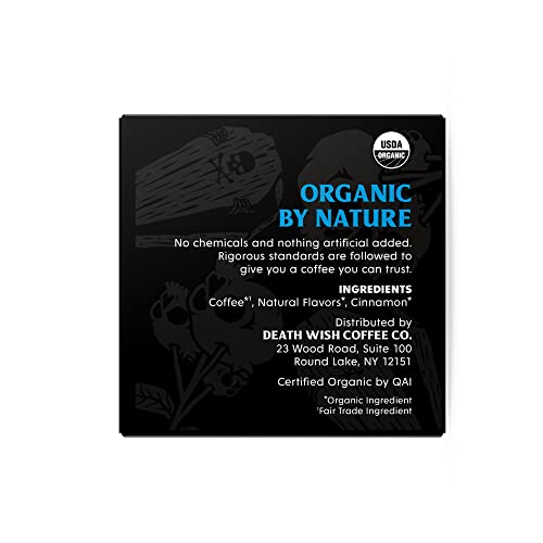 Death Wish Coffee Co. Single Serve Coffee Pods - Extra Kick of Caffeine - Blue and Buried: Blueberry Vanilla Flavored Coffee Pods