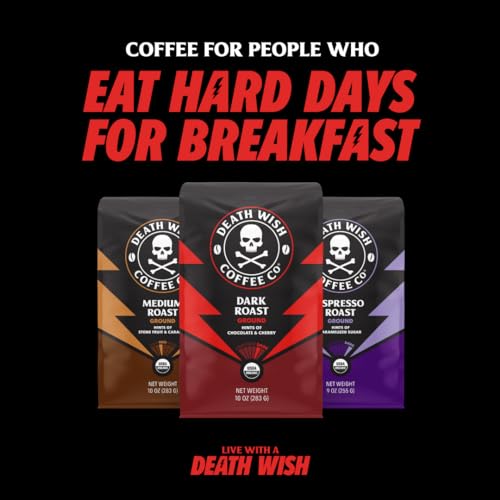 Death Wish Coffee Co. Single Serve Coffee Pods - Extra Kick of Caffeine - Blue and Buried: Blueberry Vanilla Flavored Coffee Pods