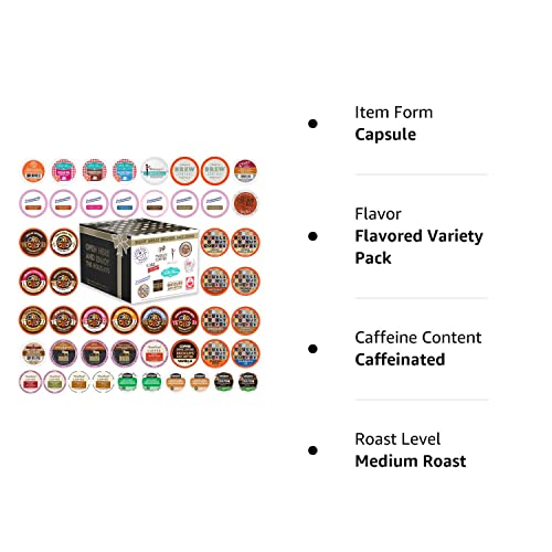 Gourmet Flavored Coffee Pod Sampler Variety Pack - 50 pods