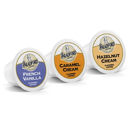 100ct Flavored Variety Pack for Keurig K-cups®, 10 Assorted Flavored Single Cups by Bradford Coffee