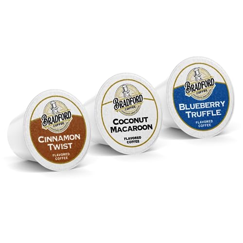 100ct Flavored Variety Pack for Keurig K-cups®, 10 Assorted Flavored Single Cups by Bradford Coffee
