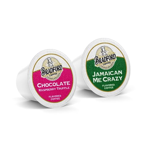 100ct Flavored Variety Pack for Keurig K-cups®, 10 Assorted Flavored Single Cups by Bradford Coffee