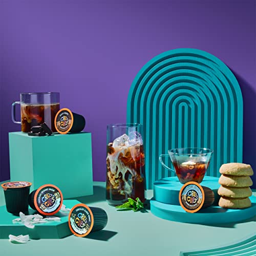 Crazy Cups Decaf Black Forest Chocolate Cherry Coffee Pods, Decaf Flavored Coffee Pods In Single Serve Cups Compatible With Keurig K Cups Machine, 22 Count