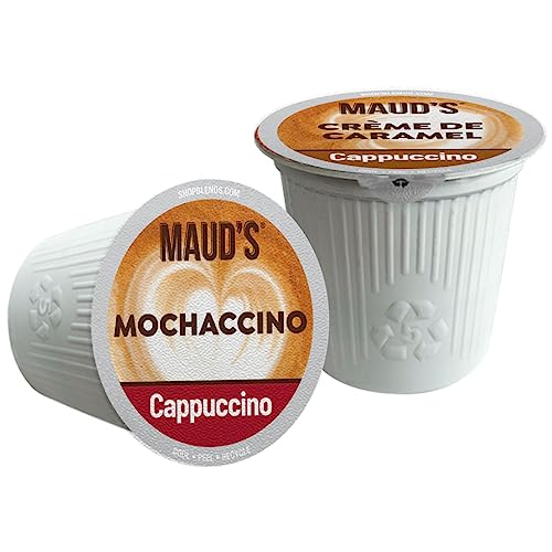 Maud's Cappuccino Coffee Pods Variety Pack, 56 ct | 8 Assorted Cappuccino Delight Flavors | 100% Arabica Coffee | Solar Energy Produced Recyclable Pods Compatible with Keurig K Cups Maker