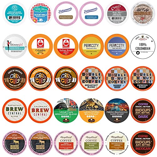 Crazy Cups Custom Variety Pack Sampler, Assorted Single Serve Pods for Keurig K Cups Makers, Coffee, 30 Count