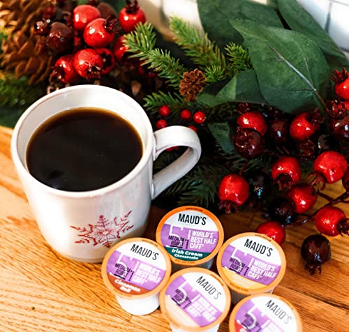 Maud's Half Caff Coffee Pods Variety Pack, 48 ct | 6 Assorted Coffee Flavors | 100% Arabica Roasted Coffee | Solar Energy Produced Recyclable Pods Compatible with Keurig K Cups Maker