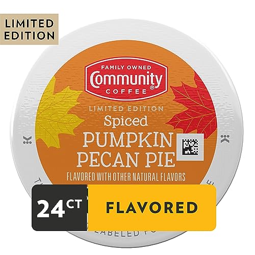 Community Coffee Spiced Pumpkin Pecan Pie Flavored 24 Count Coffee Pods, Medium Roast Compatible with Keurig 2.0 K-Cup Brewers, 24 Count (Pack of 1)