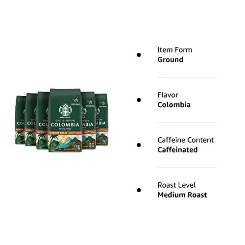 Starbucks Medium Roast Colombia Coffee - 6 bags