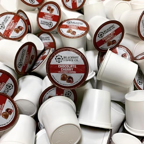 Blackout Coffee Chocolate Cherry Flavored Coffee Pods, K Cup Compatible, 18 Count Single-Serve Coffee Pods