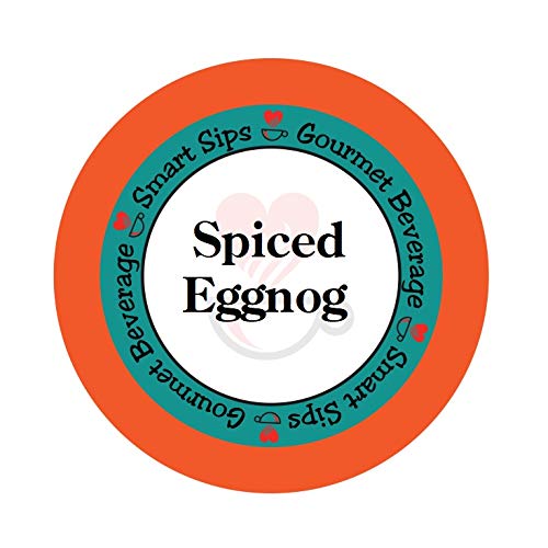 Smart Sips, Spiced Eggnog Coffee, Medium Roast, Gourmet Flavored Coffee Single Serve Pods for Keurig K-Cup Brewers, 24 Count