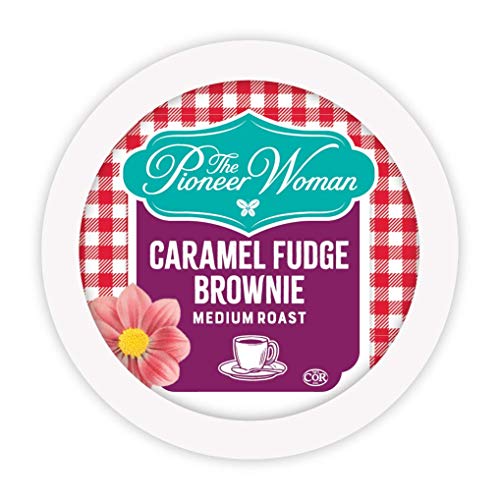 The Pioneer Woman Flavored Coffee Pods, Caramel Fudge Brownie, Flavored Single Serve Coffee Pods for Keurig K Cups Machines, Hot or Iced Coffee, 24 Count