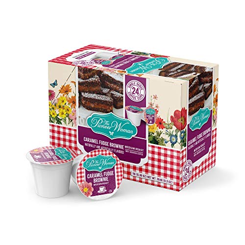 The Pioneer Woman Flavored Coffee Pods, Caramel Fudge Brownie, Flavored Single Serve Coffee Pods for Keurig K Cups Machines, Hot or Iced Coffee, 24 Count