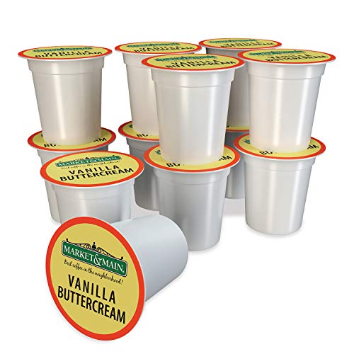 Market & Main OneCup, Vanilla Buttercream, Compatible with Keurig K-cup Brewers, 12 Count