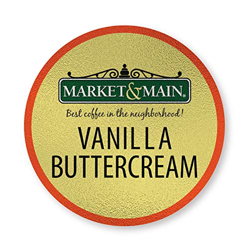 Market & Main OneCup, Vanilla Buttercream, Compatible with Keurig K-cup Brewers, 12 Count