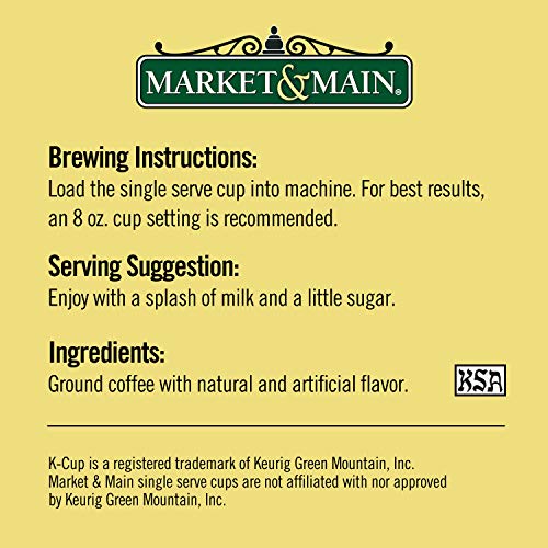 Market & Main OneCup, Vanilla Buttercream, Compatible with Keurig K-cup Brewers, 12 Count
