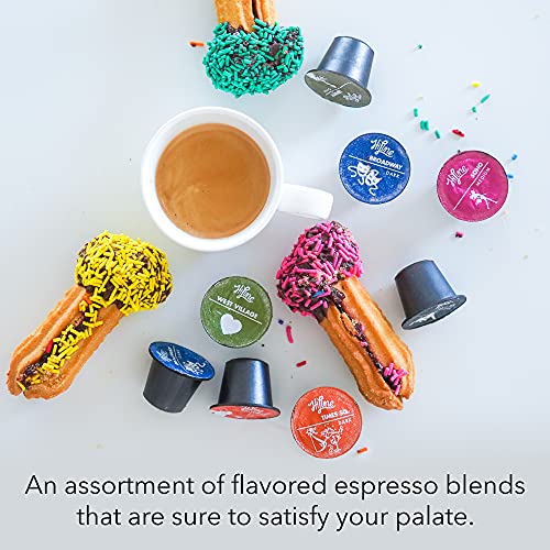 HiLine Espresso Flavored Coffee Pods Variety Pack, 20 Count (Pack of 4), Single Cup Espresso Capsules, Compatible with Nespresso Original Brewers, Vanilla, Caramel, Coconut, & Hazelnut