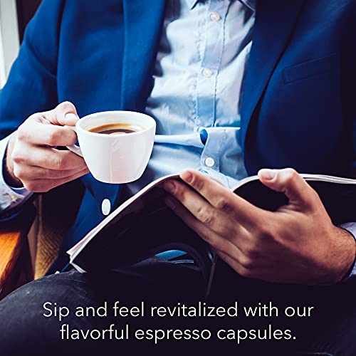 HiLine Espresso Flavored Coffee Pods Variety Pack, 20 Count (Pack of 4), Single Cup Espresso Capsules, Compatible with Nespresso Original Brewers, Vanilla, Caramel, Coconut, & Hazelnut