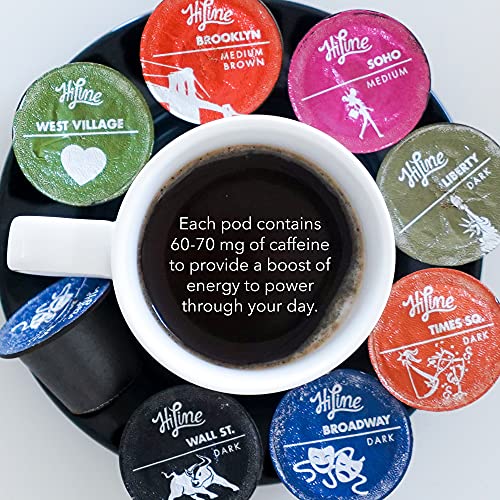 HiLine Espresso Flavored Coffee Pods Variety Pack, 20 Count (Pack of 4), Single Cup Espresso Capsules, Compatible with Nespresso Original Brewers, Vanilla, Caramel, Coconut, & Hazelnut