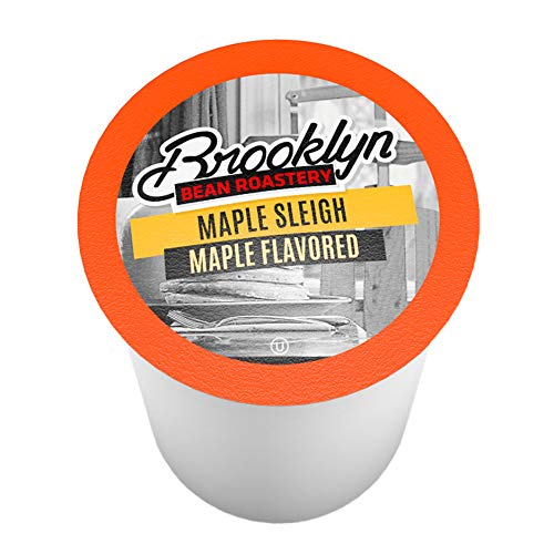 Brooklyn Beans Flavored Coffee Pods, Compatible with 2.0 KCup Brewers, Maple Sleigh, 24 Count