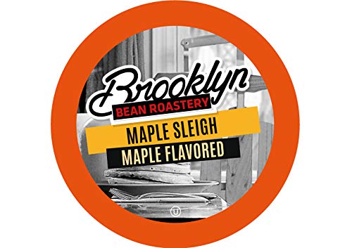 Brooklyn Beans Flavored Coffee Pods, Compatible with 2.0 KCup Brewers, Maple Sleigh, 24 Count