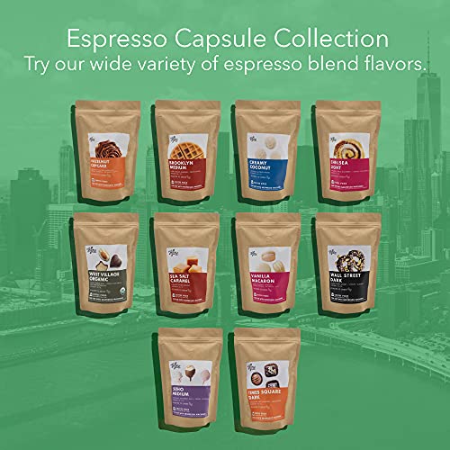 HiLine Espresso Flavored Coffee Pods Variety Pack, 20 Count (Pack of 4), Single Cup Espresso Capsules, Compatible with Nespresso Original Brewers, Vanilla, Caramel, Coconut, & Hazelnut