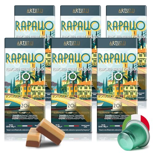Artuzzi 120ct Toffeenut Caramel Compatible Nespresso Pods for Nespresso Original Machines I Espresso Coffee Capsules I Aluminum & Recyclable Flavored Coffee Pods