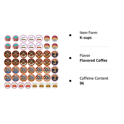 Flavored Coffee Pods Variety Pack for Keurig - 50 Count