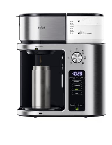 Braun MultiServe Plus 10- Cup Pod Free Drip Coffee Maker, 7 Brew Sizes/Hot & Cold Brew, Stainless steel KF9270SI