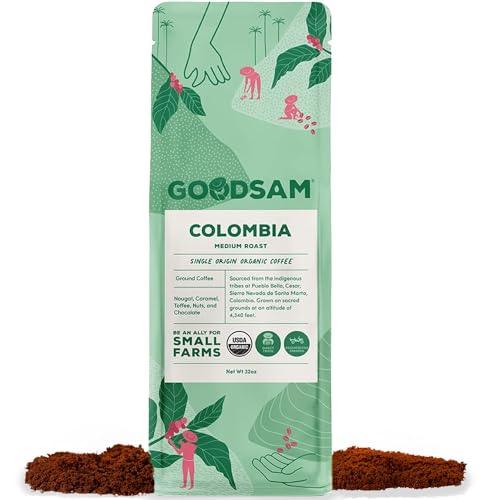 GoodSAM Organic Colombian Medium Roast Ground Coffee 2lb