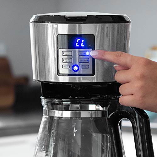 BLACK+DECKER 12-Cup Programmable Coffee Maker, Stainless,Silver