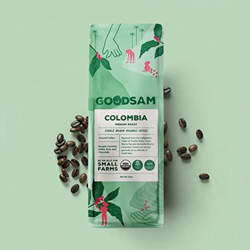GoodSAM Organic Colombian Medium Roast Ground Coffee 2lb