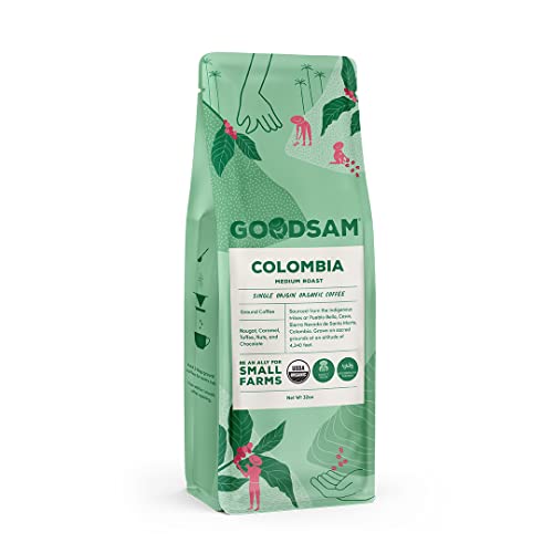 GoodSAM Organic Colombian Medium Roast Ground Coffee 2lb