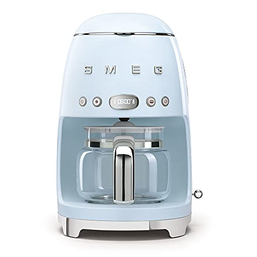 Smeg 50's Retro Style Aesthetic Drip Filter Coffee Machine, 10 cups, Pastel Blue